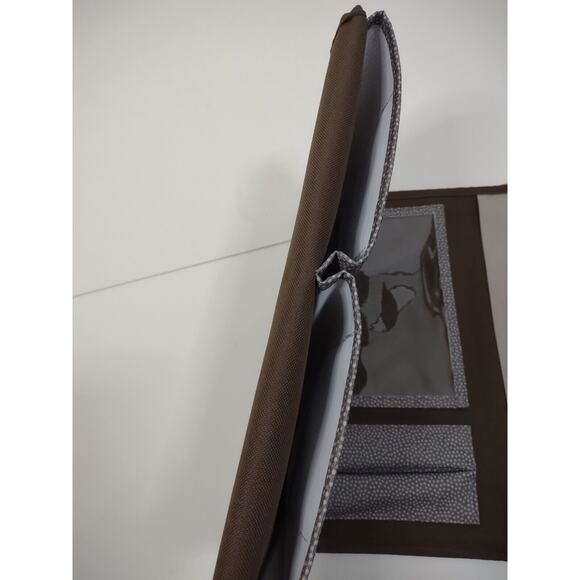 Thirty One Brown Canvas Polka Dot Hanging Wall Organizer 6 Pouches Classroom - Picture 7 of 10